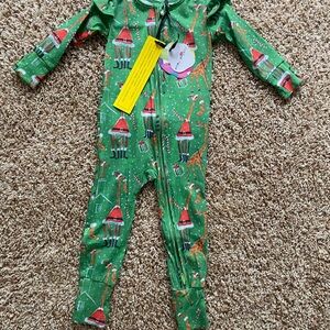Green Elf Print Kids One Piece